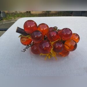 Vintage Orange Lucite Grape Cluster